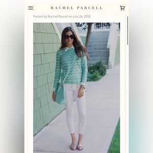 ASO Rachel Parcell J. Crew Mint Green Zigzag Sequins Top and Polka Dot Blouse